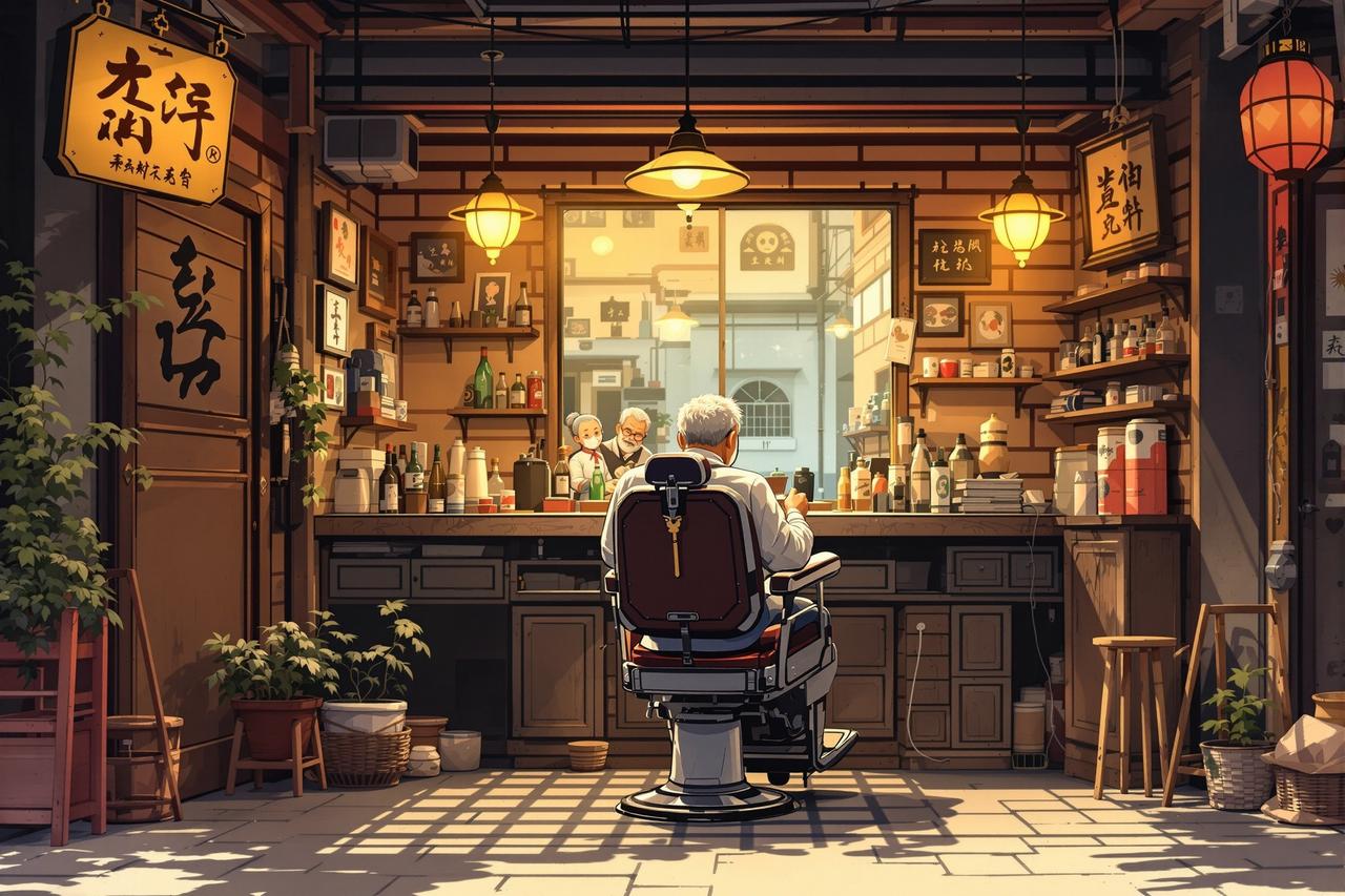 ai电影 - 老街理发店 ai电影最新作品《老街理发店》- 人间烟火题材